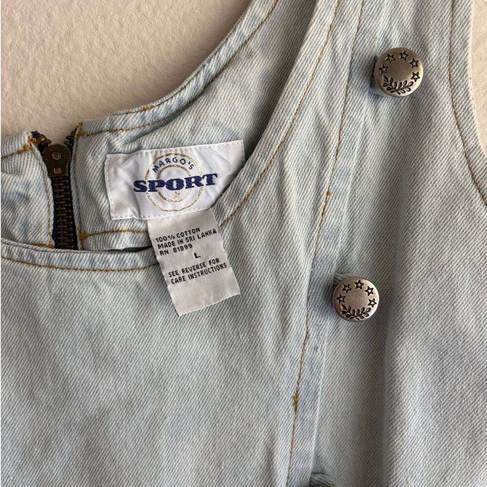 Vintage 90's Margo's Sport Denim Midi Dress grunge rocker biker retro coastal - Picture 4 of 8